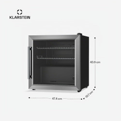 KLARSTEIN Réfrigérateur à boissons LuxeChill 60 L – Réfrigérateur à boissons avec porte vitrée, commande tactile 0-10 °C, 3 clay