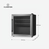 KLARSTEIN Réfrigérateur à boissons LuxeChill 60 L – Réfrigérateur à boissons avec porte vitrée, commande tactile 0-10 °C, 3 clay