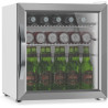 KLARSTEIN Beersafe Réfrigérateur à Boissons 47 L – Mini Frigo avec Porte Vitrée, Blanc-Argent | Éclairage LED, étagères métalliq