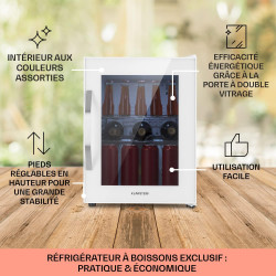 KLARSTEIN Mini Frigo de Chambre et Bureau pour Boisson, Petit Frigo Silencieux, Refrigerateur Mini Bar 33L, Petit Réfrigérateur 