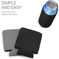 kwmobile 2X Rafraîchisseur de canette Compatible avec 500ml Can - Lot de refroidisseurs canettes Soda bières - Noir-Gris