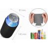 kwmobile 2X Rafraîchisseur de canette Compatible avec 500ml Can - Lot de refroidisseurs canettes Soda bières - Noir-Gris