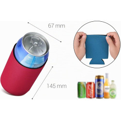 kwmobile 2X Rafraîchisseur de canette Compatible avec 500ml Can - Lot de refroidisseurs canettes Soda bières - Rouge-Bleu