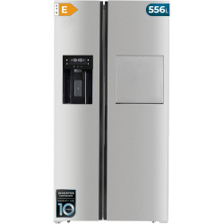 Cecotec Réfrigérateur Américain No Frost Bolero CoolMarket SBS 556 WID Inox E, 556 L, 178 cm de Hauteur, 91,1 cm de Largeur, Cla