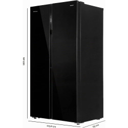Cecotec réfrigérateur américain no frost bolero coolmarket sbs 623 noir glass e, super capacité 623 l, 183 cm de hauteur, 103,6 