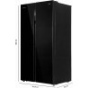 Cecotec réfrigérateur américain no frost bolero coolmarket sbs 623 noir glass e, super capacité 623 l, 183 cm de hauteur, 103,6 