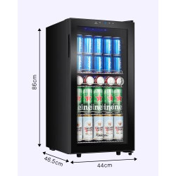 Kalamera Réfrigérateur à boissons KRC-86GE avec panneau de commande tactile, zone de refroidissement 3-18°C, réfrigérateur à bou