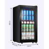 Kalamera Réfrigérateur à boissons KRC-86GE avec panneau de commande tactile, zone de refroidissement 3-18°C, réfrigérateur à bou