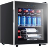 Kalamera KRC-40GE Mini réfrigérateur avec panneau de commande tactile, zone de refroidissement 5-18 °C, porte en verre en acier 