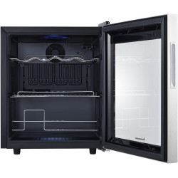 Kalamera KRC-40GE Mini réfrigérateur avec panneau de commande tactile, zone de refroidissement 5-18 °C, porte en verre en acier 