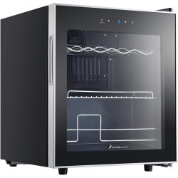 Kalamera KRC-40GE Mini réfrigérateur avec panneau de commande tactile, zone de refroidissement 5-18 °C, porte en verre en acier 