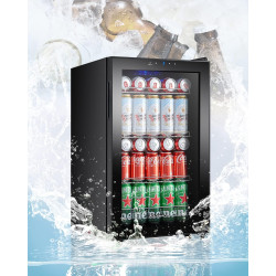 Kalamera KRC-68GE Réfrigérateur à boissons, petit réfrigérateur à bouteilles avec panneau de commande tactile, zone de refroidis