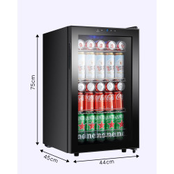 Kalamera KRC-68GE Réfrigérateur à boissons, petit réfrigérateur à bouteilles avec panneau de commande tactile, zone de refroidis