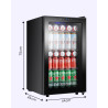Kalamera KRC-68GE Réfrigérateur à boissons, petit réfrigérateur à bouteilles avec panneau de commande tactile, zone de refroidis