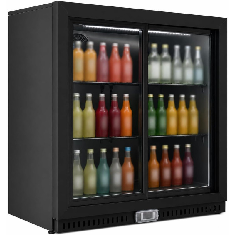 Générique Arrière Bar Réfrigéré 2 Portes Coulissantes Vitrées 900 mm - 192 L - Froid Ventilé - R290
