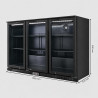 Générique Arrière Bar Réfrigéré 3 Portes Battantes Vitrées – 297 L – Froid Ventilé – Température +2 °C à +8 °C – Inox – 6 Grille