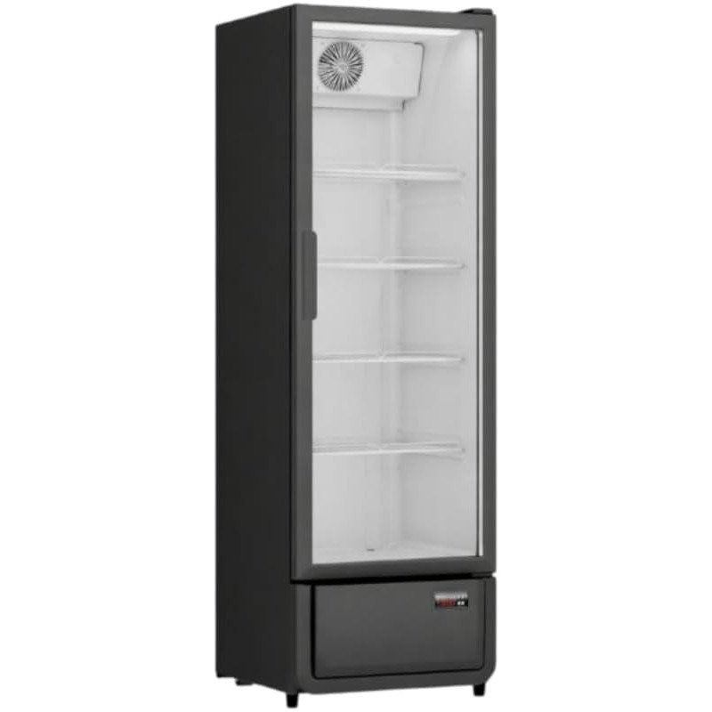 Armoire à Boissons Réfrigérée 350 Litres Noire et Blanche – 1 Porte Vitrée