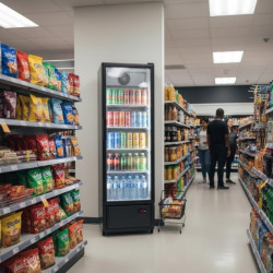 Armoire à Boissons Réfrigérée 350 Litres Noire et Blanche – 1 Porte Vitrée