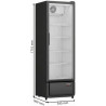 Armoire à Boissons Réfrigérée 350 Litres Noire et Blanche – 1 Porte Vitrée