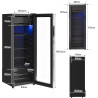 Merax Réfrigérateur autonome de 128 l avec réfrigérateur de 120 l + congélateur de 8 l, avec éclairage intérieur LED et étagères