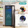 Merax Réfrigérateur autonome de 128 l avec réfrigérateur de 120 l + congélateur de 8 l, avec éclairage intérieur LED et étagères