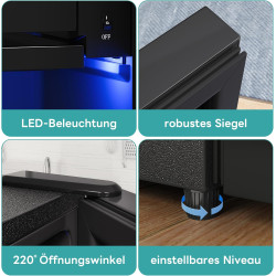 Merax Réfrigérateur autonome de 128 l avec réfrigérateur de 120 l + congélateur de 8 l, avec éclairage intérieur LED et étagères