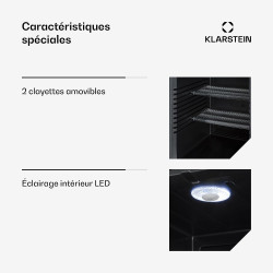 Klarstein Petit Frigo de Chambre de 42L pour Snacks et Boissons, Top Silencieux, Mini Bar, Camping, Cosmetique, Refrigerateur av