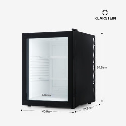 Klarstein Mini Frigo de Chambre de 42L pour Snacks et Boissons, Top Silencieux, Petit Bar, Camping, Cosmetique, Refrigerateur av