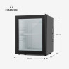 KLARSTEIN Brooklyn Mini Frigo de Chambre, Mini Bar, Refrigerateur Aliments, Boissons, Porte en Verre, Etagères Réglables, Petit 