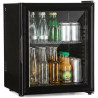 KLARSTEIN Brooklyn Mini Frigo de Chambre, Mini Bar, Refrigerateur Aliments, Boissons, Porte en Verre, Etagères Réglables, Petit 