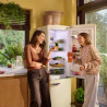 Amica Réfrigérateur autonome rétro avec congélateur - 244 l - Éclairage LED - Étagères en verre chromé - Grille à bouteilles - 1