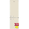 Amica kgcr 387 101 b retro réfrigérateur-congélateur, 181 cm de haut, 55 cm de large, 244 l/eek c/autonome, beige