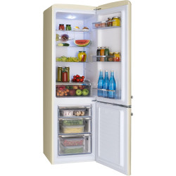 Amica kgcr 387 101 b retro réfrigérateur-congélateur, 181 cm de haut, 55 cm de large, 244 l/eek c/autonome, beige