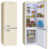 Amica kgcr 387 101 b retro réfrigérateur-congélateur, 181 cm de haut, 55 cm de large, 244 l/eek c/autonome, beige