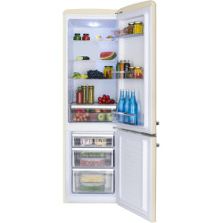 Amica kgcr 387 101 b retro réfrigérateur-congélateur, 181 cm de haut, 55 cm de large, 244 l/eek c/autonome, beige