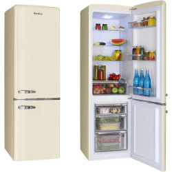 Amica kgcr 387 101 b retro réfrigérateur-congélateur, 181 cm de haut, 55 cm de large, 244 l/eek c/autonome, beige