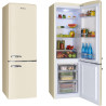 Amica kgcr 387 101 b retro réfrigérateur-congélateur, 181 cm de haut, 55 cm de large, 244 l/eek c/autonome, beige