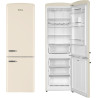 Amica KGCR 387 109 B Retro Réfrigérateur-congélateur, 200 cm de haut, 60 cm de large, 330 l/EEK D/autonome/crème de café