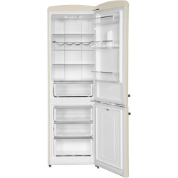 Amica KGCR 387 109 B Retro Réfrigérateur-congélateur, 200 cm de haut, 60 cm de large, 330 l/EEK D/autonome/crème de café