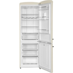 Amica KGCR 387 109 B Retro Réfrigérateur-congélateur, 200 cm de haut, 60 cm de large, 330 l/EEK D/autonome/crème de café