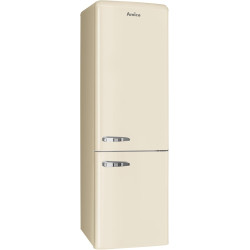 Amica KGCR 387 109 B Retro Réfrigérateur-congélateur, 200 cm de haut, 60 cm de large, 330 l/EEK D/autonome/crème de café