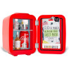 Cooluli Réfrigérateur Compact 4 litres Rouge Distributeur d'eau