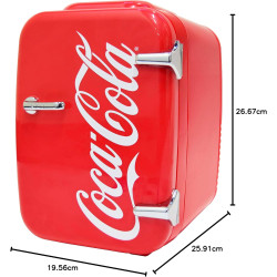 Cooluli Réfrigérateur Compact 4 litres Rouge Distributeur d'eau