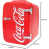 Cooluli Réfrigérateur Compact 4 litres Rouge Distributeur d'eau