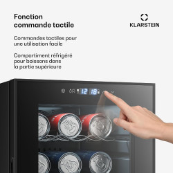Klarstein caves à vin 18 bouteilles en pose libre - range-bouteille avec 2 zones de refroidissement, compresseur économique - po