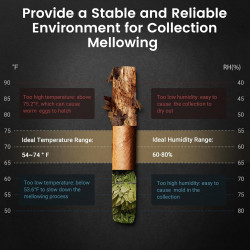 KingChii Cave à cigares électrique de 26 L avec système de contrôle de la température, armoire à cigares avec étagères en bois d