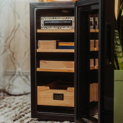 KingChii Cave à cigares électrique de 26 L avec système de contrôle de la température, armoire à cigares avec étagères en bois d