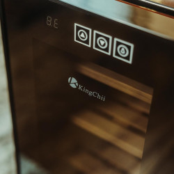 KingChii Cave à cigares électrique de 26 L avec système de contrôle de la température, armoire à cigares avec étagères en bois d