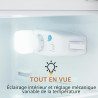 Merax Réfrigérateur à deux portes 92 litres - Congélateur 28 l - 105,5 cm de hauteur - LED - Étagères en verre réglables - 116 k
