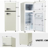 Merax Réfrigérateur à deux portes 92 litres - Congélateur 28 l - 105,5 cm de hauteur - LED - Étagères en verre réglables - 116 k